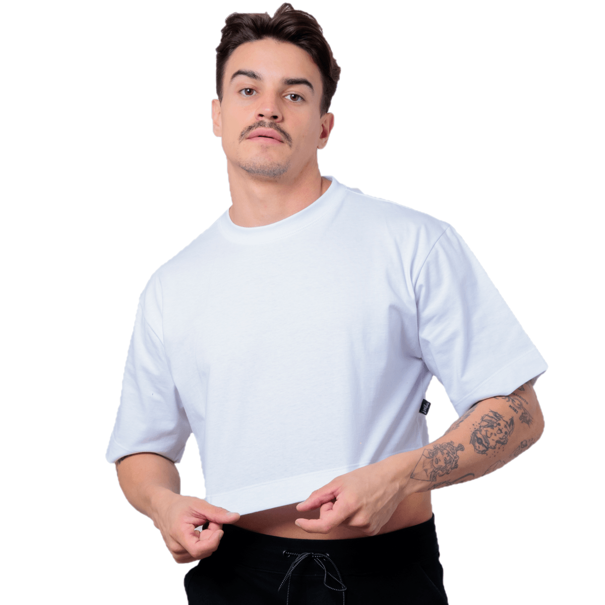 Cropped Masculino Branco Oversized - Jwilas Streetwear