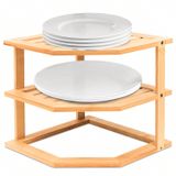 Organizador De Armário Em Bambu 3 Andares Rack Cozinha Mimo