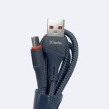 Cabo De Dados Usb Tipo-c Nylon Trancado 1m Preto Kafei - Kildcbc005