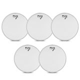 Kit 5 Peles Porosas Para Bateria 14&quot; Branca New York