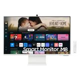 Samsung Smart Monitor M8 32&quot; 2024 4k, Tela Plana, Painel Va, 60hz, Has, 4ms,smart Hub, Gaming Hub, Airplay Branco