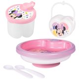 Kit Infantil Prato Térmico, Porta Leite Em Pó E Porta Chupeta Minnie Plasutil