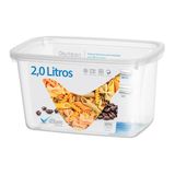 Potes Transparente Volare Rischioto 2l Retangular - 2,0 Litros - Panami