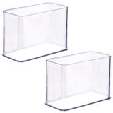 Organizador De Plástico Acrílico 14,6 X 7,3 X 10,6 Cm H2 2 Unidades Plasutil Ref.15468