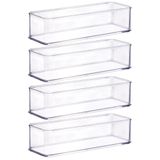 Organizador De Plástico Acrílico 21,9 X 7,3 X 5,45 Cm H1 4 Unidades Plasutil Ref.15447