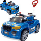 Carrinho Bm Car Azul Police De Passeio E Pedal Infantil 30kg Maral