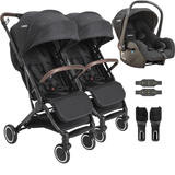 Carrinho Kiddo Para Gemeos Com Bebe Conforto Sprint Ii Preto