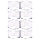 Organizador De Plástico Acrílico 7,3 X 7,3 X 5,45 Cm H1 8 Unidades Plasutil Ref.15433