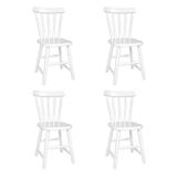 Conjunto com 4 Cadeiras Dalas Branco