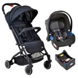 Carrinho Zap Black Bebê Conforto Touring X Dark Grey E Base