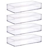 Organizador De Plástico Acrílico 29,2 X 14,6 X 5,45 Cm H1 4 Unidades Plasutil Ref.15453