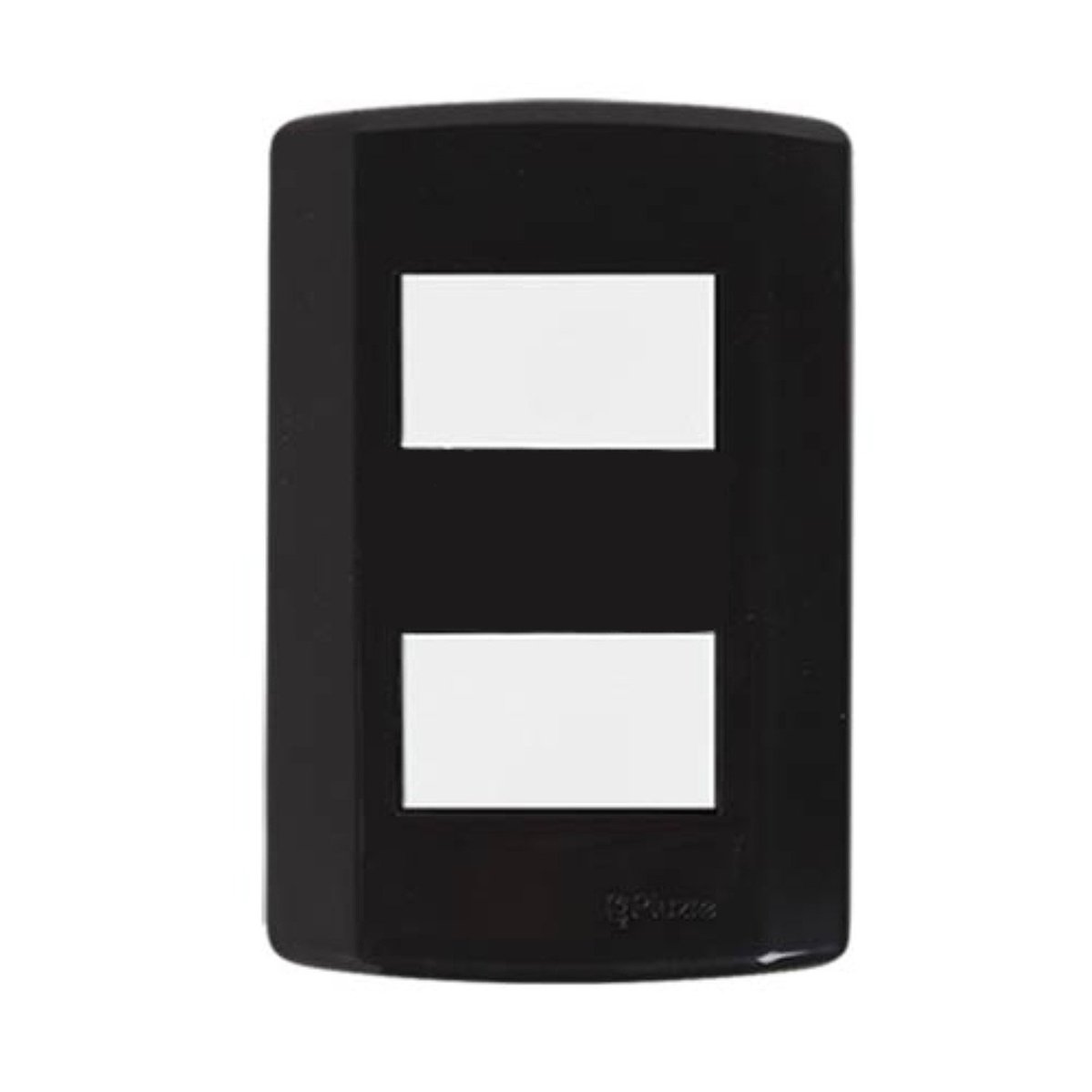 Interruptor De 2 Teclas Simples, Modular, Com Placa 4x2 E Suporte Preto/branco