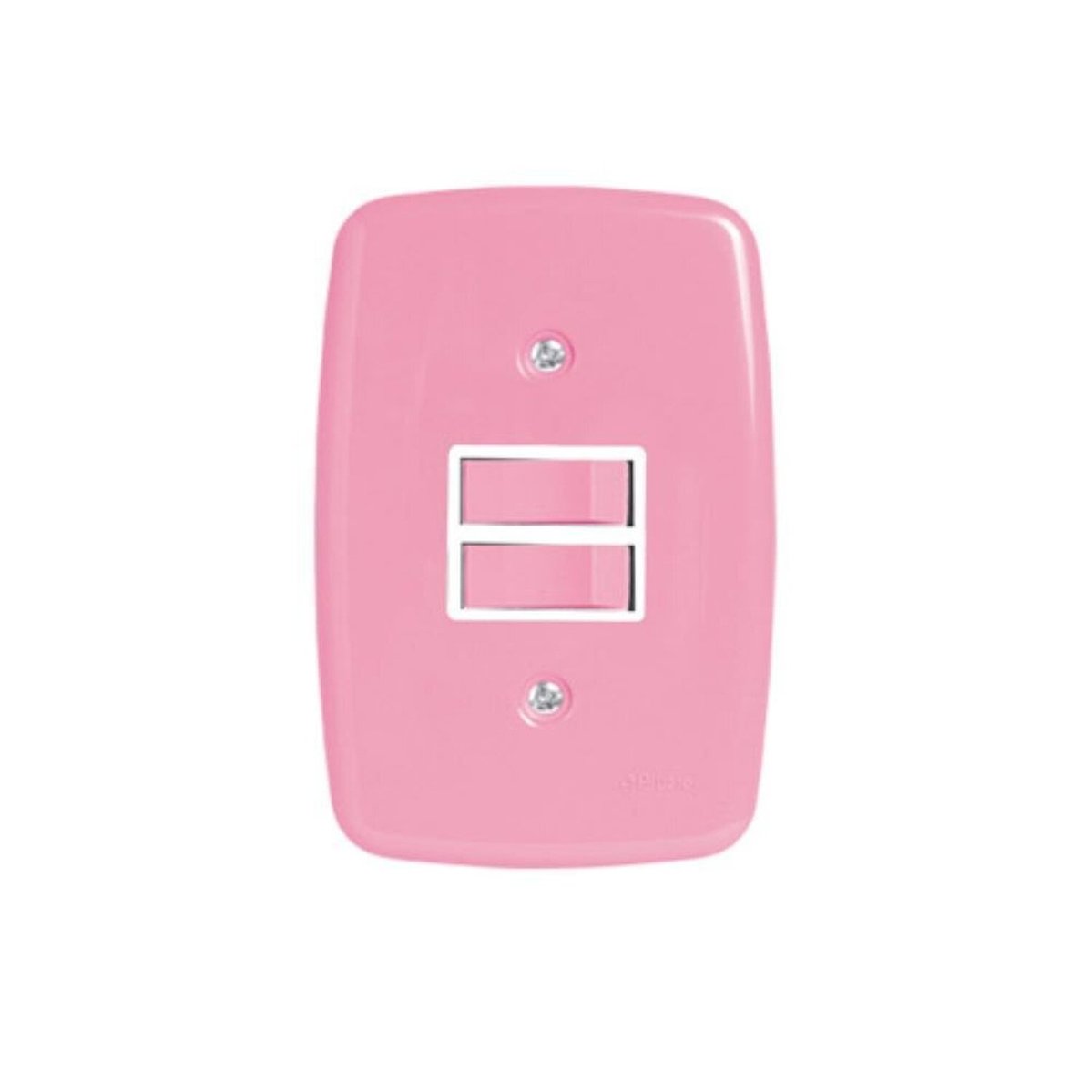 Interruptor De 2 Teclas Simples Com Placa 4x2 Rosa