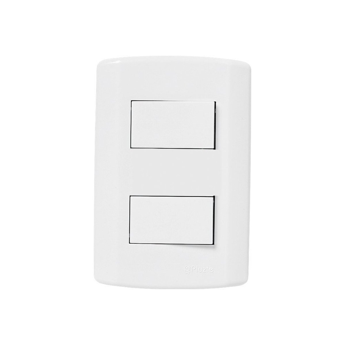 Interruptor De 2 Teclas Simples, Modular, Com Placa 4x2 E Suporte Branco