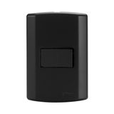 Interruptor De 1 Tecla Simples, Modular, Com Placa 4x2 E Suporte Preto Fosco