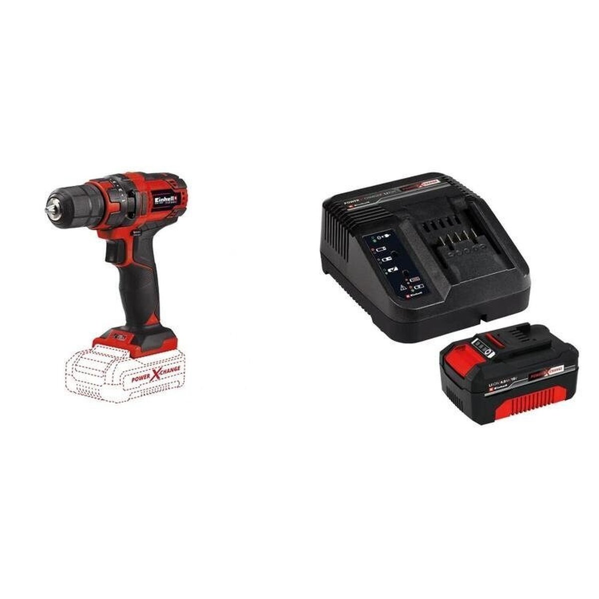 Parafusadeira/furadeira Bateria Tc-cd 18/35 Lie 1 Kit Carregador Bivolt Com Bateria 18v 4,0ah Vermelho