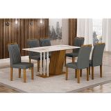 Conjunto Sala De Jantar Com 6 Cadeiras Miami  Yescasa Freijo/off/cinza