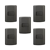 Conjunto De 5 Interruptores De 1 Tecla Simples, Modular, Com Placa 4x2 E Suporte Cinza