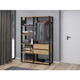 Closet 1200x1800x450 Mm 2 Gavetas Preto/mel