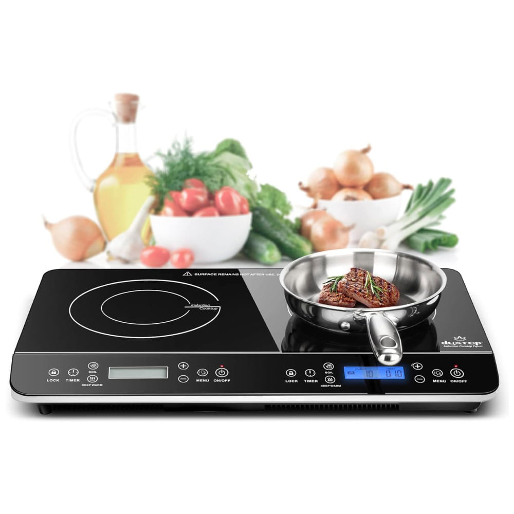 Cooktop De Indução Elétrico Com Display Lcd E Queimador Duplo, 110v 1800w, Duxtop 9620ls, Preto