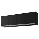 Armário Aereo 150cm 4 Portas Cozinha Andreia Preto Ajl