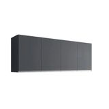 Armário Aereo 150cm 4 Portas Cozinha Andreia Cinza - Ajl
