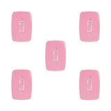 Conjunto De 5 Interruptores De 1 Tecla Simples Com Placa 4x2 Rosa