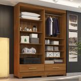 Closet Modulado 2 Peças 2 Gavetas Smart Versatile Espresso Móveis Cinamomo