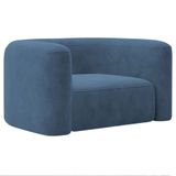 Poltrona Decorativa Sala De Estar Recepção Melina Linho - Doce Sonho Moveis Cor Azul Royal