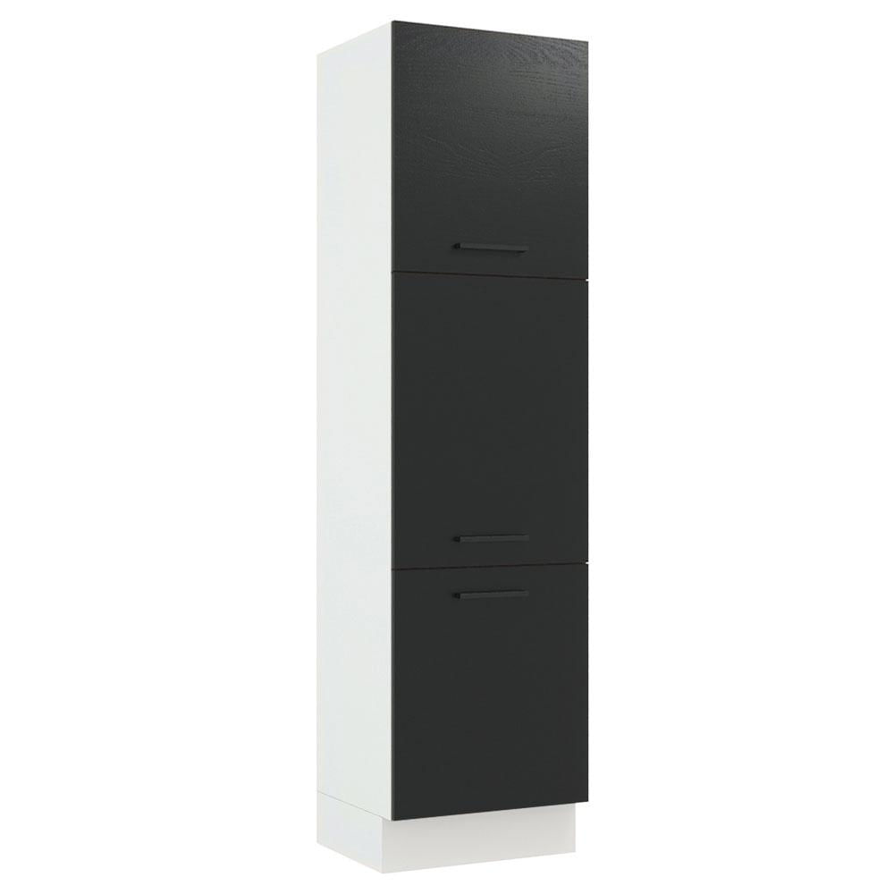 Paneleiro Madesa Agata 60 cm 3 Portas - Branco/Preto