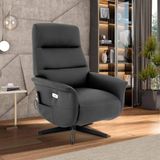 Poltrona De Massagem Reclinável Nevada Giratória Com Usb Pu Preto G56 - Gran Belo