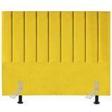 Cabeceira Estofada Cama Box King 195 Cm Luana Suede E Frame Amarelo