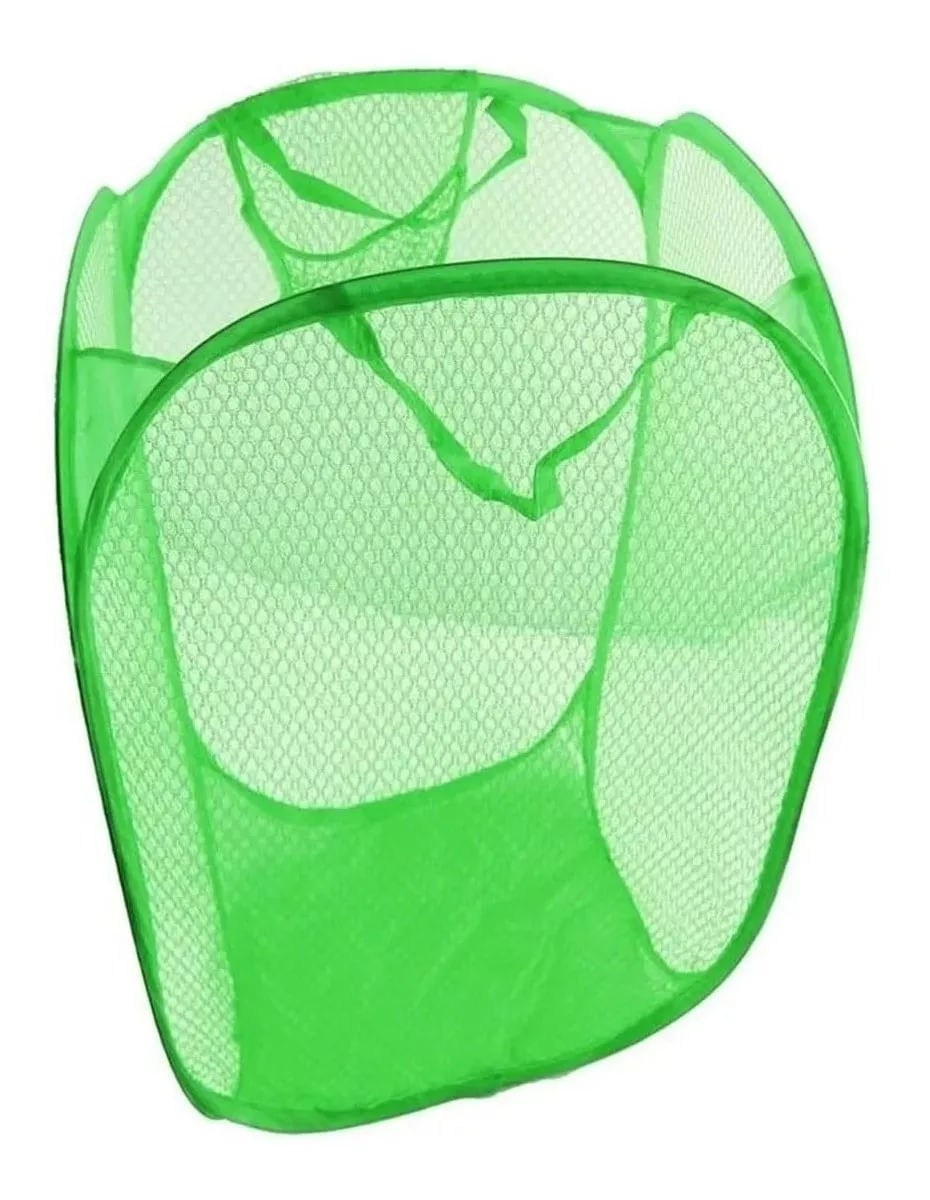 Cesto De Roupa Dobrável Organizador Brinquedo Nylon Multiuso - Verde