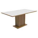 Mesa Madesa Retangular Tampo de Madeira 5275 - Rustic/Branco