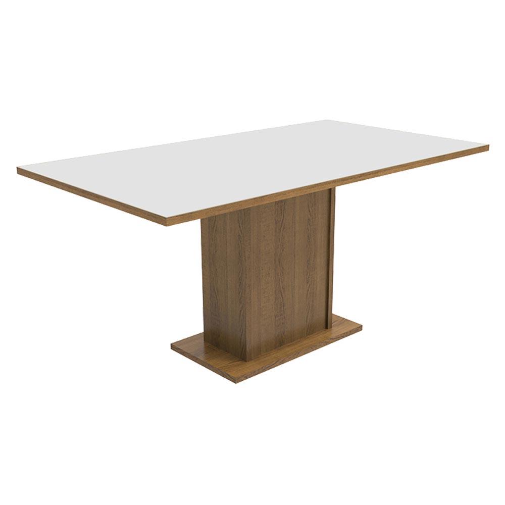 Mesa Madesa Retangular Tampo de Madeira 5275 - Rustic/Branco