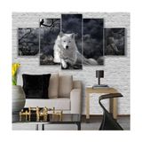 Kit Quadros Decorativos Sala Lobo Branco Mosaico