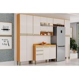 Cozinha Completa Nápoli Prime 5 Peças (2 Armários + 1 Balcão + 2 Paneleiros) C5p04 Amendoa/off White - Ronipa