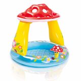 Piscina Infantil Inflavel Com Cobertura Solar 45 Litros Cogumelo Intex