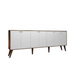 Aparador Buffet Retro Para Sala De Estar 7 Portas Nicarágua - Castanho/branco