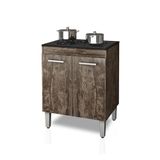 Balcão De Cozinha Para Cooktop 4 Bocas Com 2 Portas Nauru - Castanho