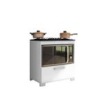 Balcão Para Cooktop E Forno Elétrico 4 Bocas 1 Porta Albânia - Branco