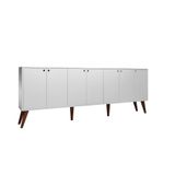 Aparador Buffet Retro Para Sala De Estar 7 Portas Nicarágua - Branco