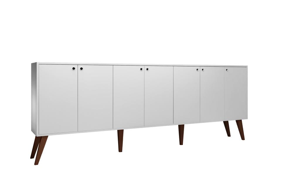 Aparador Buffet Retro Para Sala De Estar 7 Portas Nicarágua - Branco