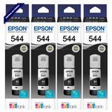 Kit 4 Tintas Epson 544 T544 Preto Original Para Impressora L-3110 L-3150 L-3250 - Refill