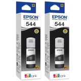 Kit 2 Tintas Original Epson 544 T544 - 2 Preto L-3110 L-3150 L-3250 - Refill