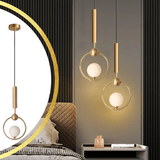 Luminária 136,5cm Pendente Suspenso Lustre Teto Dourado Gimpo Kjdd-e-077-gold