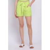 Short Feminino Malha Laise Com Cinto Polo Wear Verde Claro