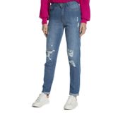 Calça Feminina Jeans Mom Destroyed Polo Wear Jeans Médio