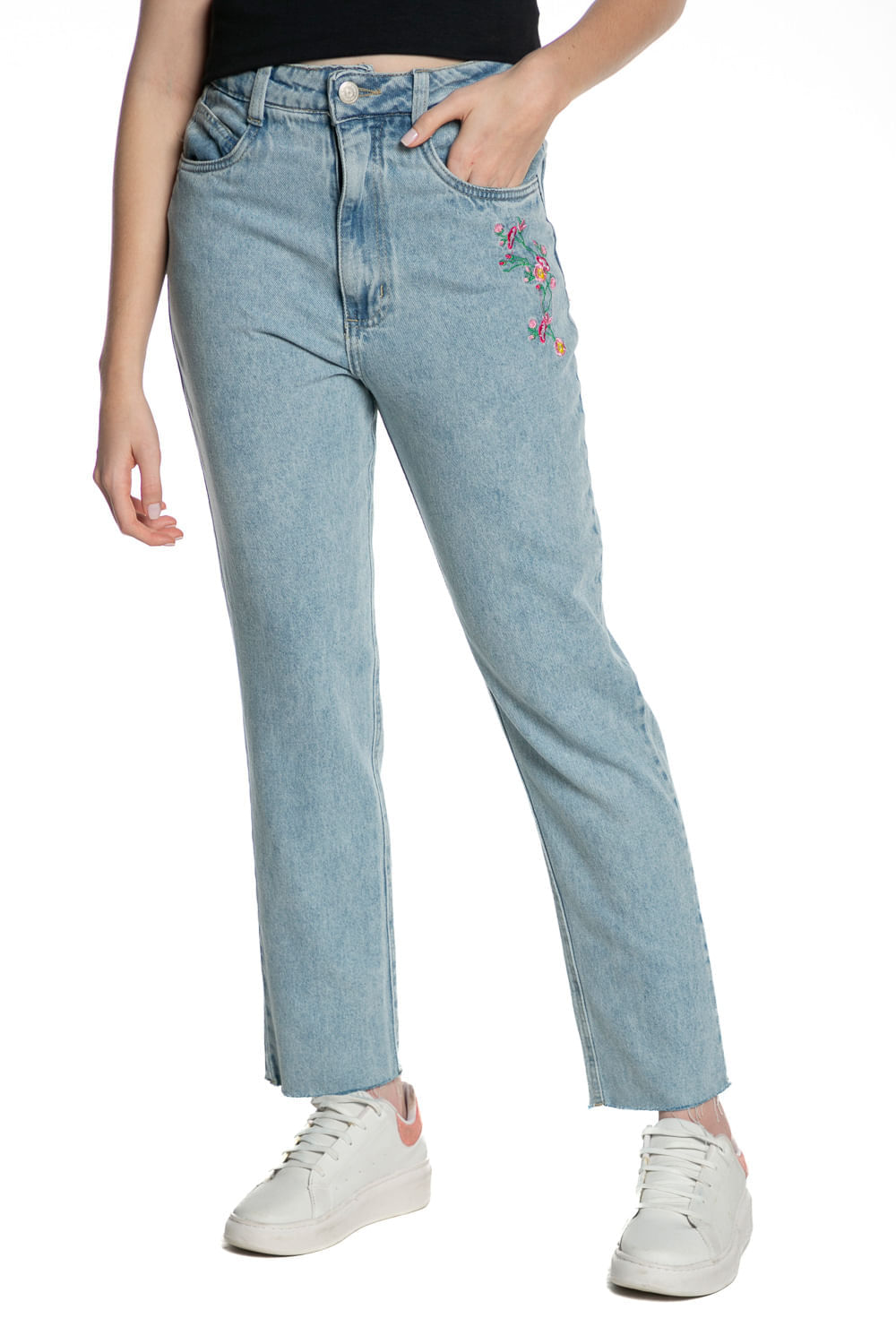 Calça Feminina Jeans Puído Polo Wear Jeans Claro