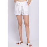 Short Feminino Malha Laise Com Cinto Polo Wear Off White